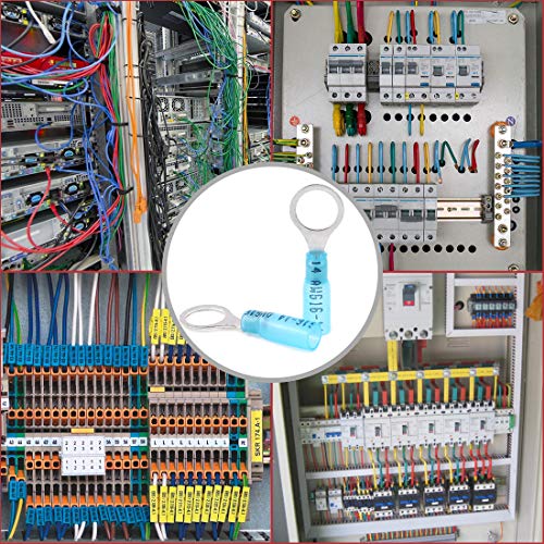 Hilitchi 50Pcs Nylon Heat Shrink Ring 16-14Awg, 3/8'' Electrical Wire Crimp Connector Crimp Connectors Insulated Terminals For Automotive,Watercraft, Electrical,Electronics #TOP6