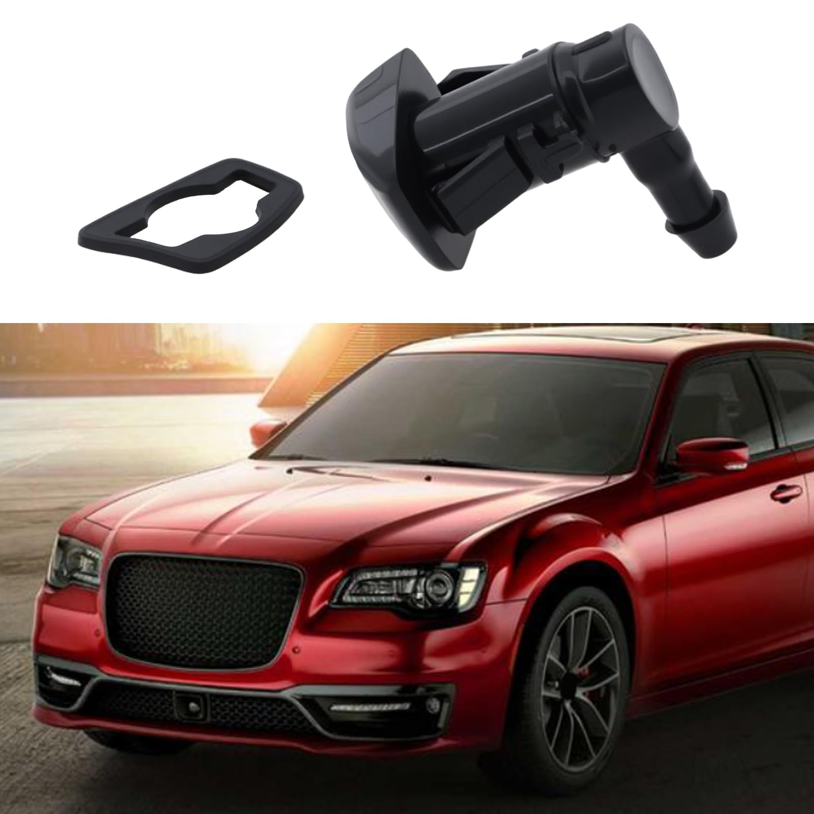 4 szt. dysze spryskiwacza szyby samochodowej 5182327AA kompatybilne z Chrysler 300 2011-18