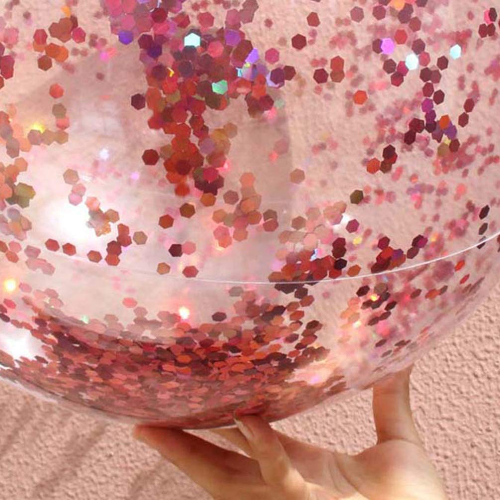 Ballon D'eau Gonflable à Paillettes - Jouet De Piscine Pour Enfants 40 Cm Avec Pompe A Air 92768234