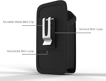Zebra TC77 TC70 Scanner Holster, Agoz Rugged Carrying Case Pouch for Zebra TC75x, TC75, TC70x, TC70, TC72, TC77, M60, MC67 Handheld Barcode Touch Mobile Computer, Holder with Metal Clip & Belt Loops