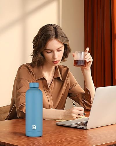 Miniatura 7 de Botella de agua aislada con tapa, botellas de agua reutilizables de acero inoxidable a prueba de fugas de 25 onzas para viajes, deportes, gimnasio,