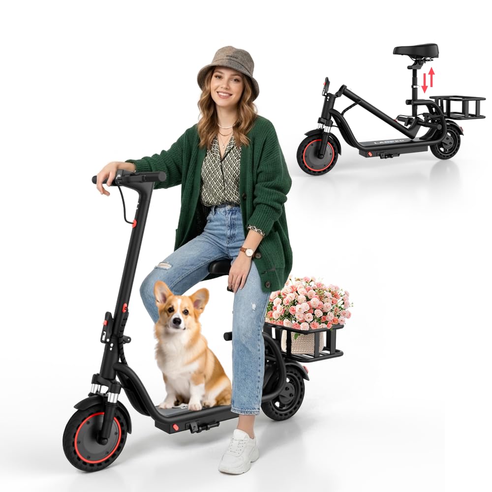 H2 Electric Scooter for Adults Trottinette Electrique Adulte 250W Brushless Motor Trottinette électrique Tout Terrain 25km/h Pliable avec Un Panier