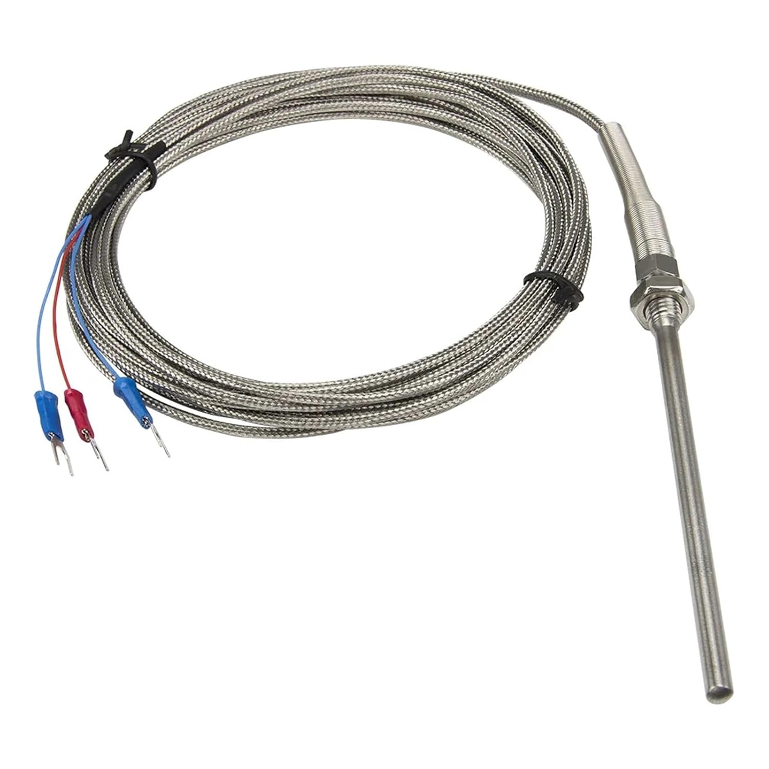 PT100 Type 5m Cable Probe Head RTD Temperature Sensor M8 Thread Length 100mm 1Pcs