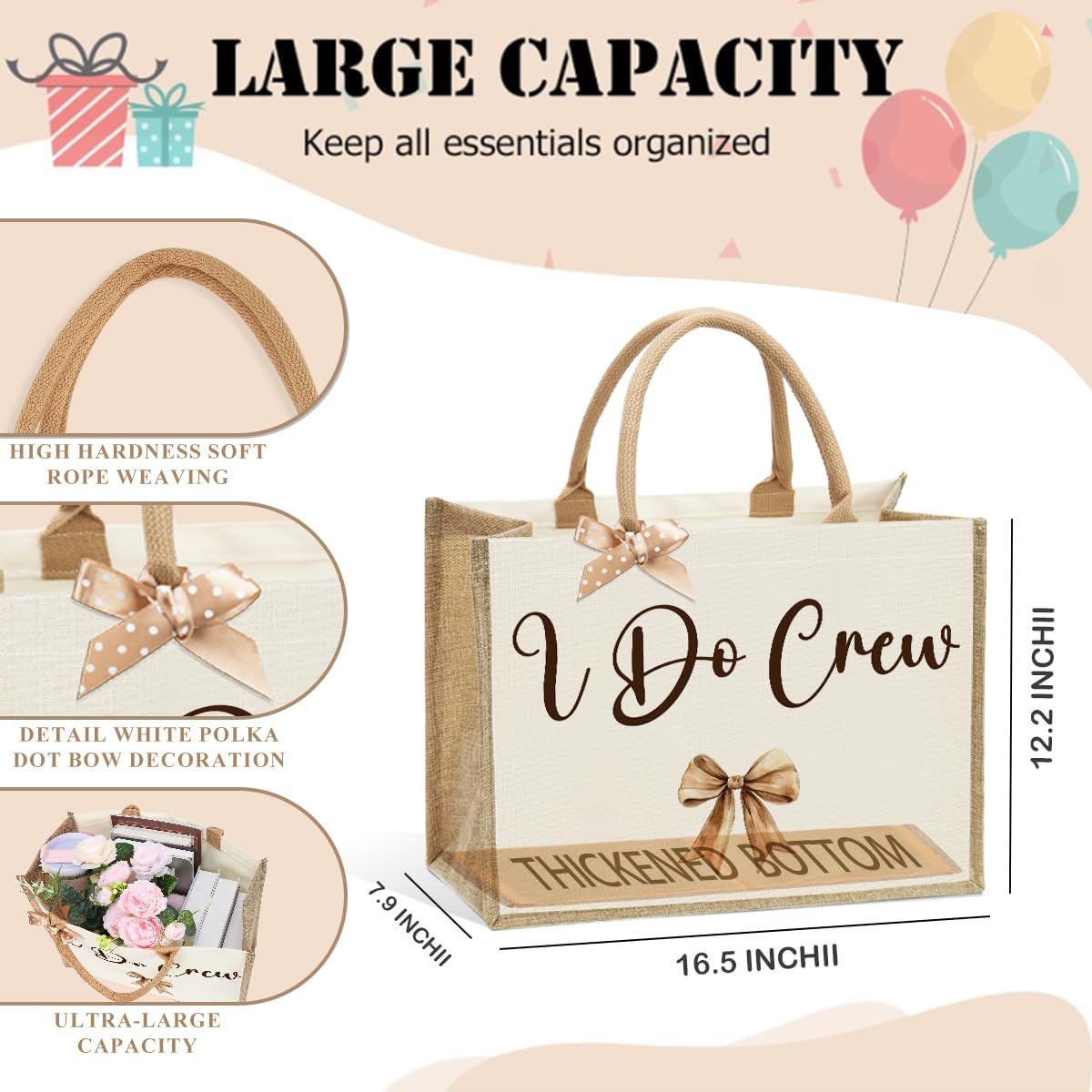 Bride Bridesmaid Mother of The Bride Mother of The Groom Gifts for Women Canvas Tote Bag - Image 4