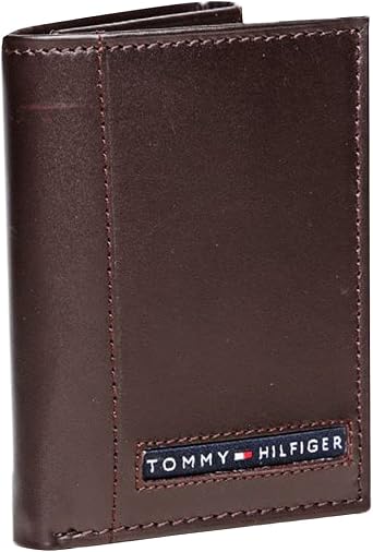 Tommy Hilfiger Mens Polished Lamb Trifold Credit Card Wallet