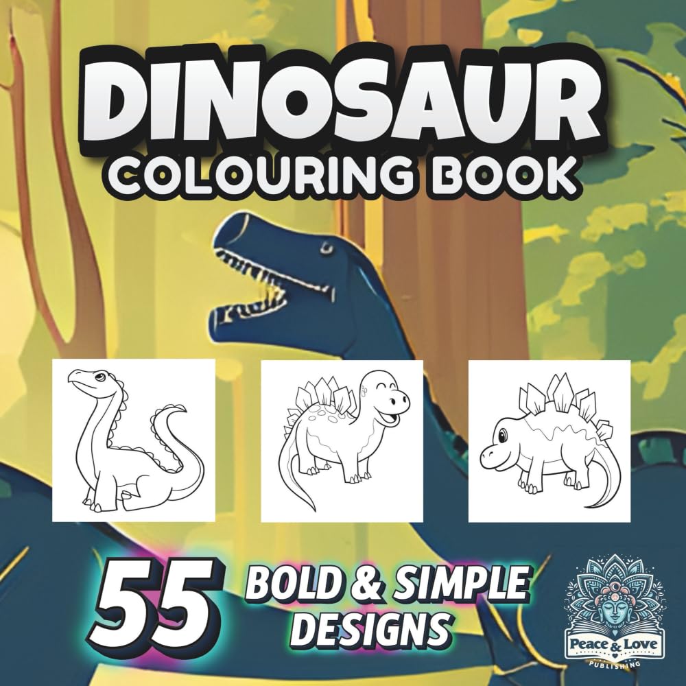 Dinosaur Coloring Book: 55 Bold And Simple Designs