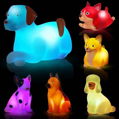 Miniatura 7 de Juguetes de baño para niños pequeños de 1 a 3 6 paquetes de juguetes de baño flotantes iluminados para niños pequeños para cumpleaños, Pascua