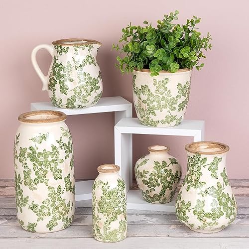Shudehill Giftware Pot de fleurs en céramique avec vases, motif clématite, pot traditionnel, etc. (vase droit grand) – vue 2