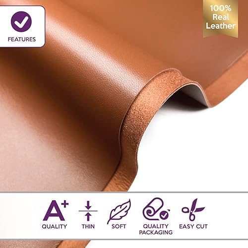 Miniatura 2 de Hoja de piel de cordero genuina para manualidades, costura y proyectos personalizados, naranja, 8x10 pulgadas7.9x9.8 in