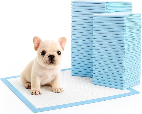 Small Puppy Training Pads 45 x 33 cm, 100 Pack | Leak-Proof Backing Odour Control Multi-Layer Absorbent Core Protects Floors Soft Nonwoven Surface Easy Disposable Cleanup