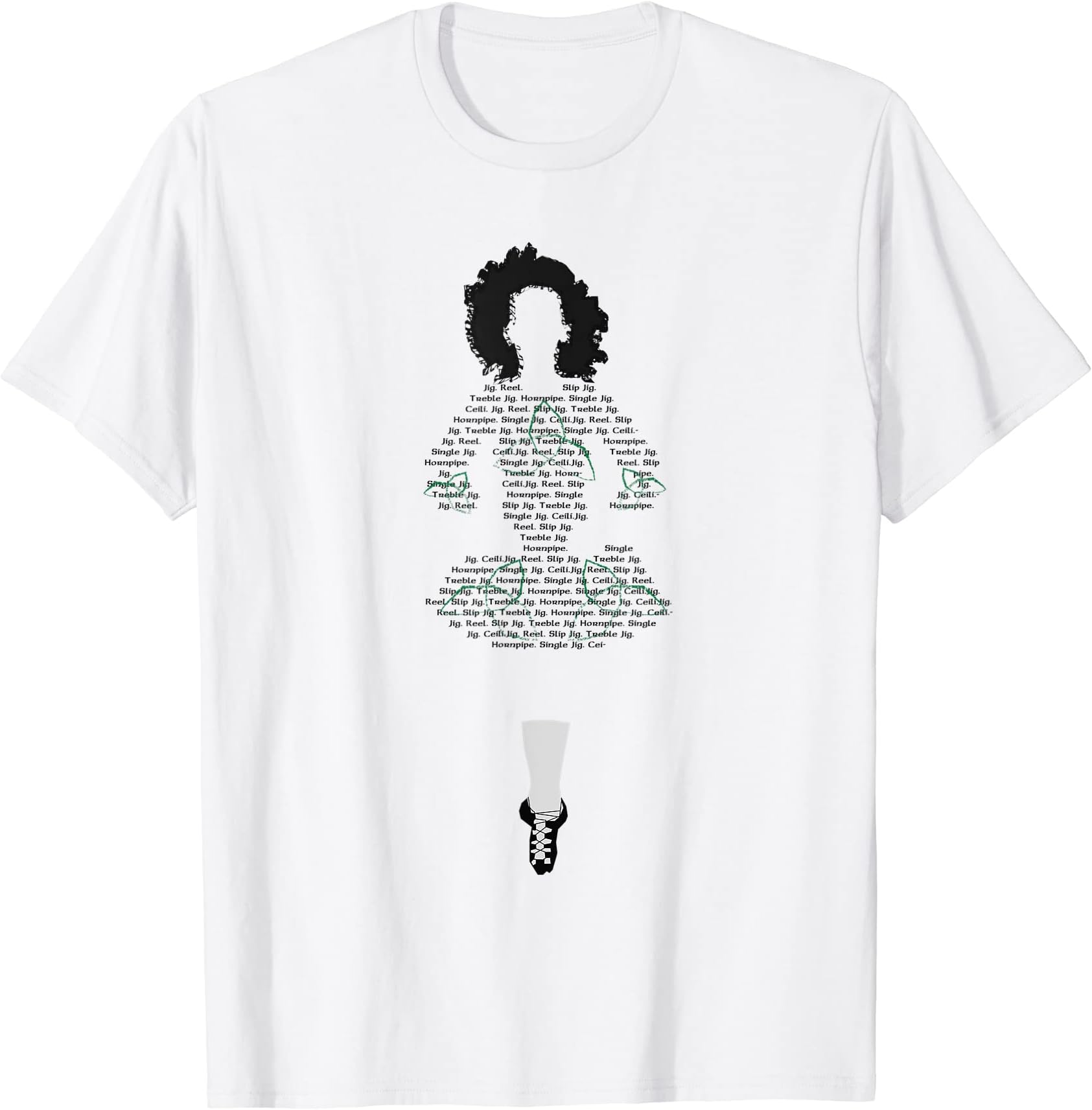 Irish Dancer with Dress of Dances (Black Hair) T-Shirt