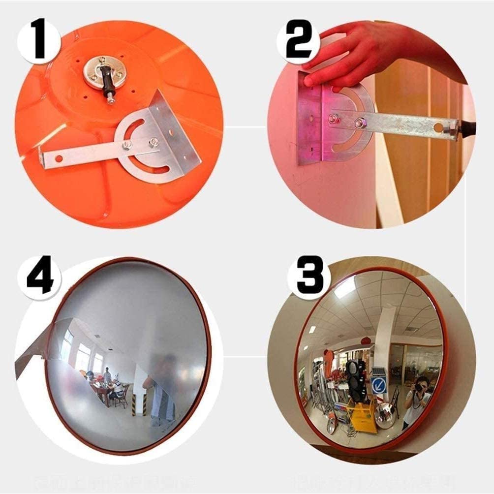 CukUJH Traffic Wide Angle Mirrors, Indoor Mirrors, Supermarket Transparent Imaging Angle Mirrors, Expanding Vision(Black,45Cm)