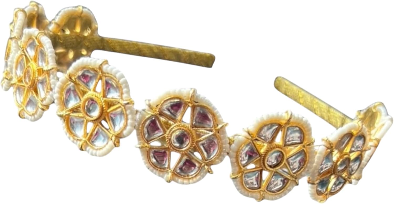 Kundan Beaded Bridesmaid Bridal Hair Accessories Indian Wedding Party wear Hairband Mathapatti Sheeshpatti Sheeshphool Maang tikka Headband Women Gifts For Her