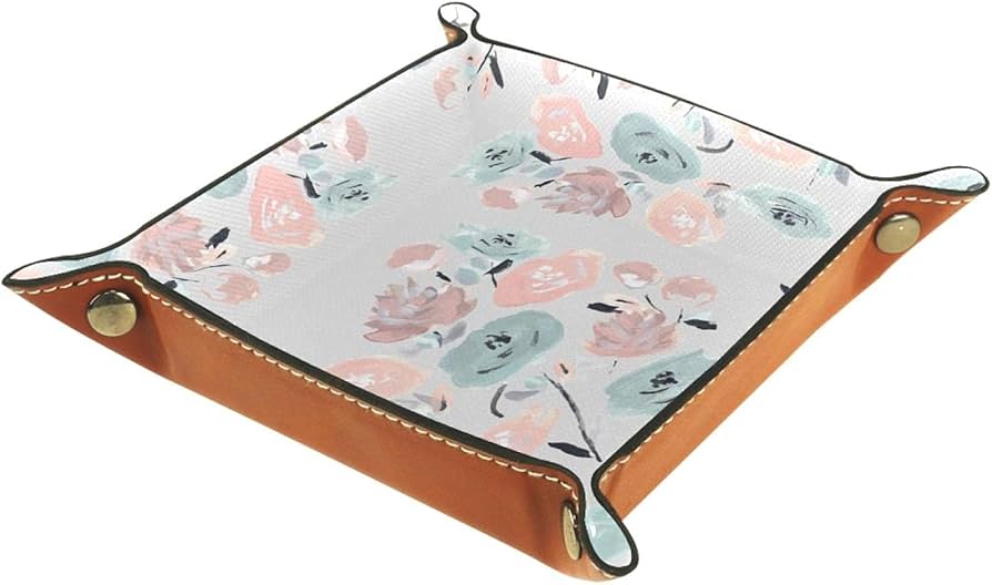 GORESE Svuotatasche, Vassoio Portaoggetti con Cassetto in Pelle Porta Gioielli Organizer per Cassetti Vassoio da Letto Organizzatore da Scrivania per Chiavi,Occhiali,Beaute,Gioielli(Bianco Avorio