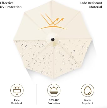 2.7 Meter Replacement Canopy for Patio Umbrella, 8 Ribs, Cantilever Umbrella Fabric,Waterproof Anti-UV Parasol Cover,Garden Parasol Cloth