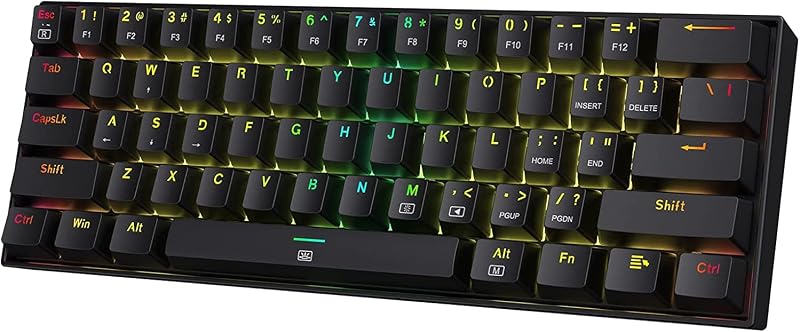 Redragon K630 Dragonborn 60% Mechanikus Gaming Billentyűzet RGB, Brown Switch