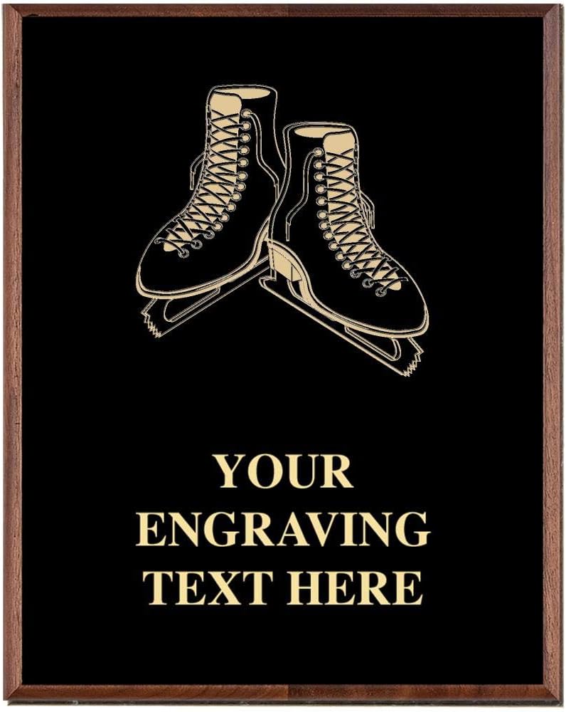 Ice Skating Plaques, Custom Engraved Ice Skates Trophy Plaque Award, Great Customizable Skating Awards Prime