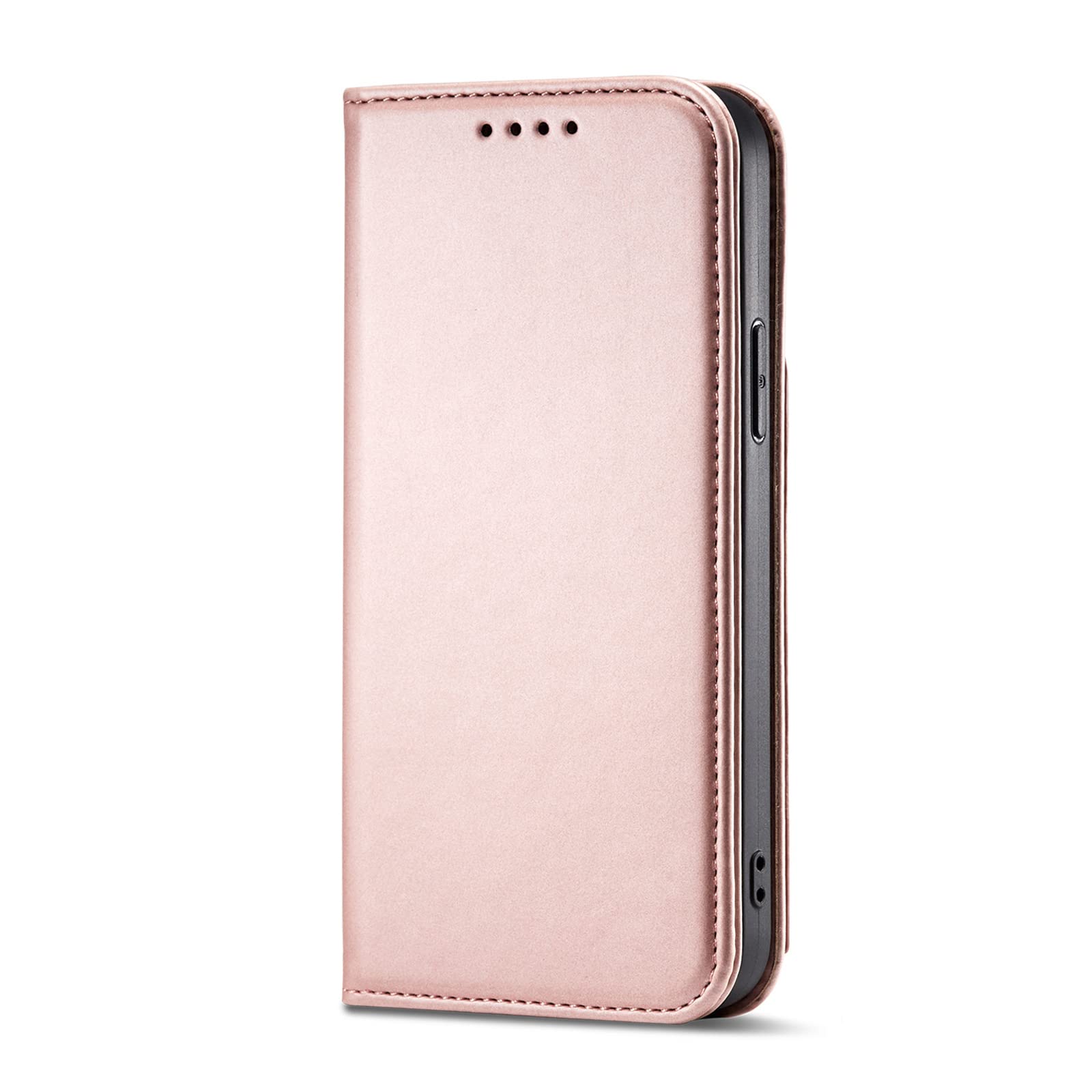 Custodia a portafoglio per iPhone 14/14 Plus/14 Pro/14 Pro Max, in pelle PU vintage, antiurto, con cinturino da polso, custodia magnetica per uomo e donna, 14 Pro Max, rosa