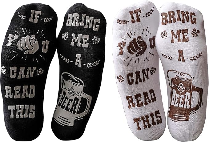 If You Can Read This Bring Me A Beer Socks - 2 Pair Funny Beer Gifts For Men - Beer Mug Socks For Beer Drinker Dads On Fathers Day Or Just Because He Might Love Beer More Than You - Image 8