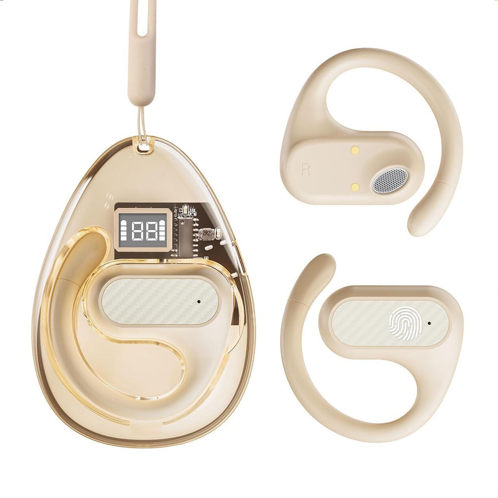 Amazon.co.jp: オープンイヤーヘッドフォン、骨伝導 5.4ワイヤレス