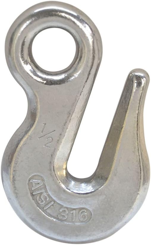 Stainless Steel 1/2" Cast Eye Grab Hook Clevis Chain Transport Tow Trailer Chain Tie Down Bucket Trailer