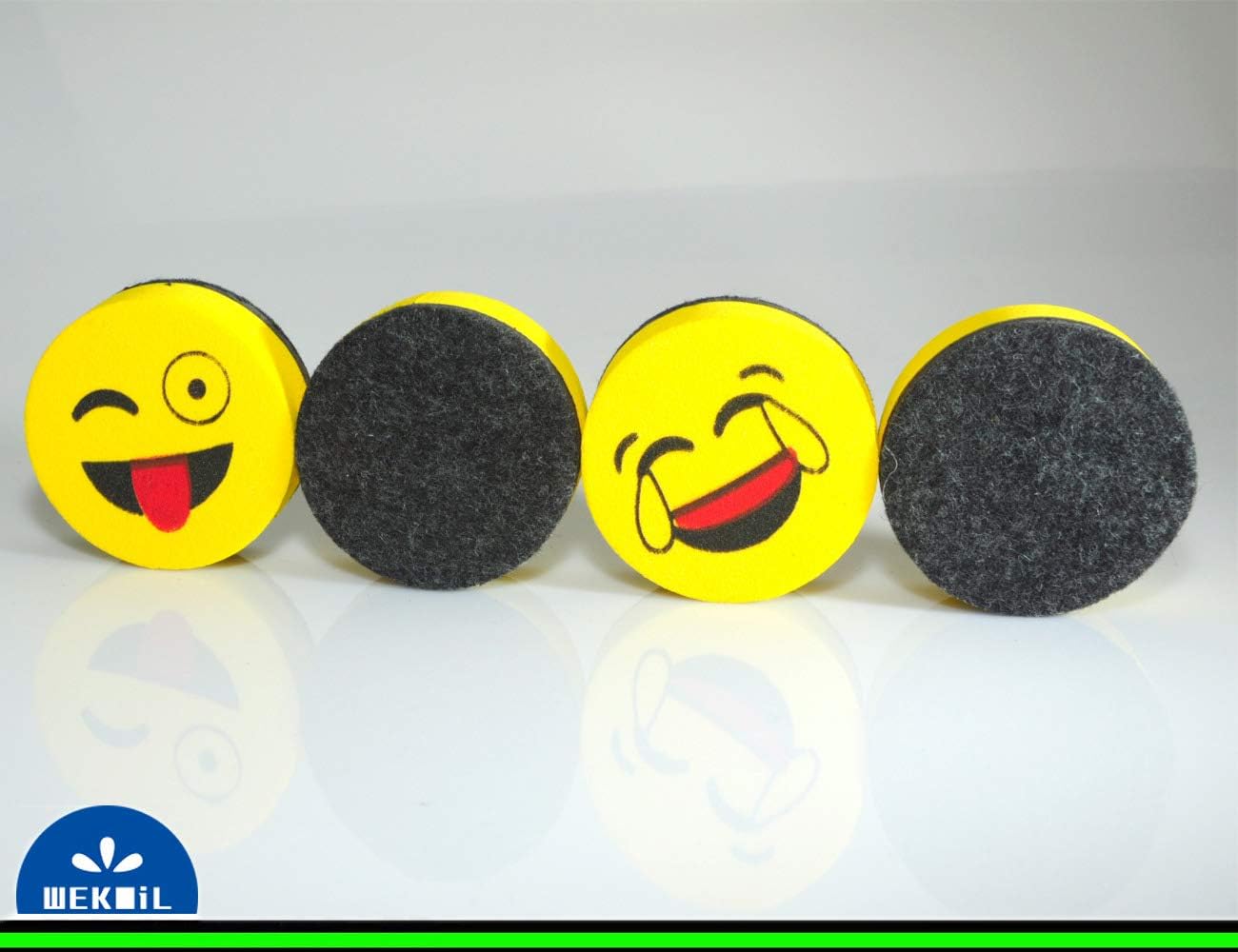 Wekoil Magnetic Dry Erase Erasers Whiteboard Eraser Chalkboard Eraser 2 inch Cute Dry Erasers with Felt for Kids Teachers Classroom Office Home,Pack of 4 : Office Products