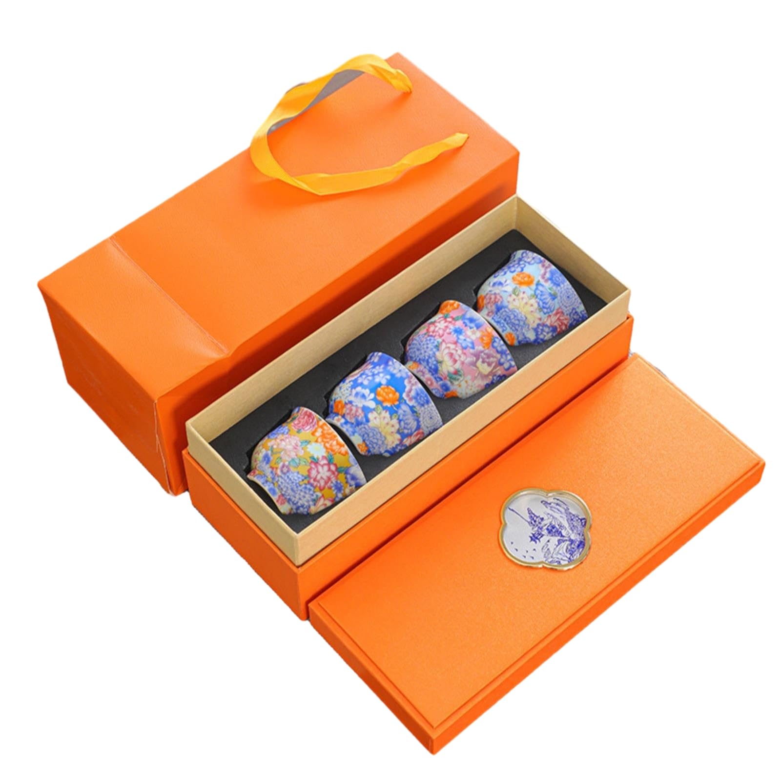 CAPIJIONG Emaille, große Schüssel, Teetasse, chinesische kreative Keramik, Kung-Fu-Tee-Set, 4 Schachteln mit Wanhua-Emaille-Farbe, 150 ml