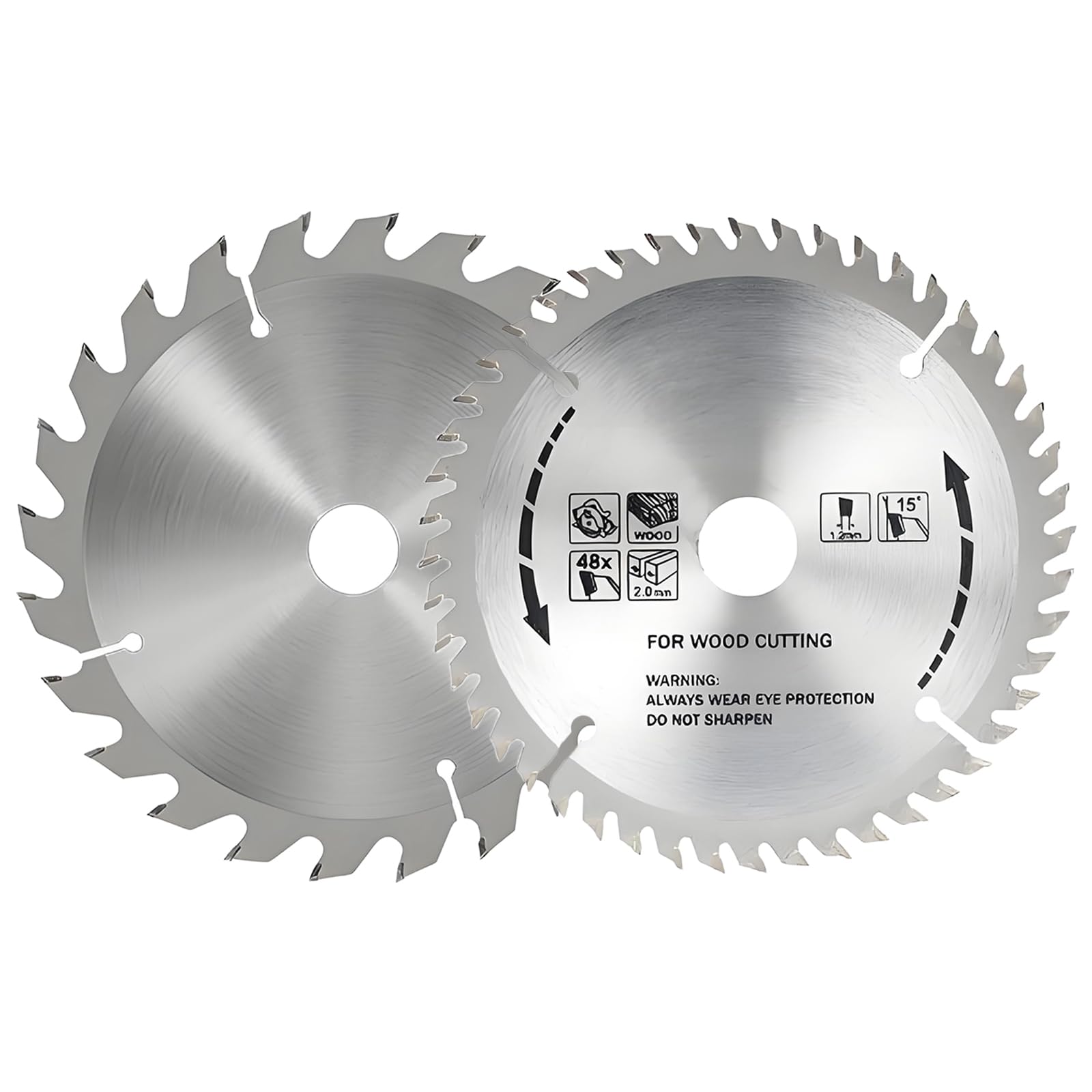 TCT Circular Saw Blades 160mm Angle Grinder Wood Cutting Discs Fine Cutting Wood Saw Blade 160mm x 20mm 48 Teeth+ 150mm x 20mm 24 Teeth Compatible with Bosch Makita etc