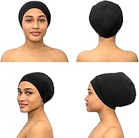 Vista 5 de CAPLORD Gorro de satén para dormir, envoltura de pelo rizado para hombres, gorros de seda ajustables para mujeres, gorro de seda para el cabello