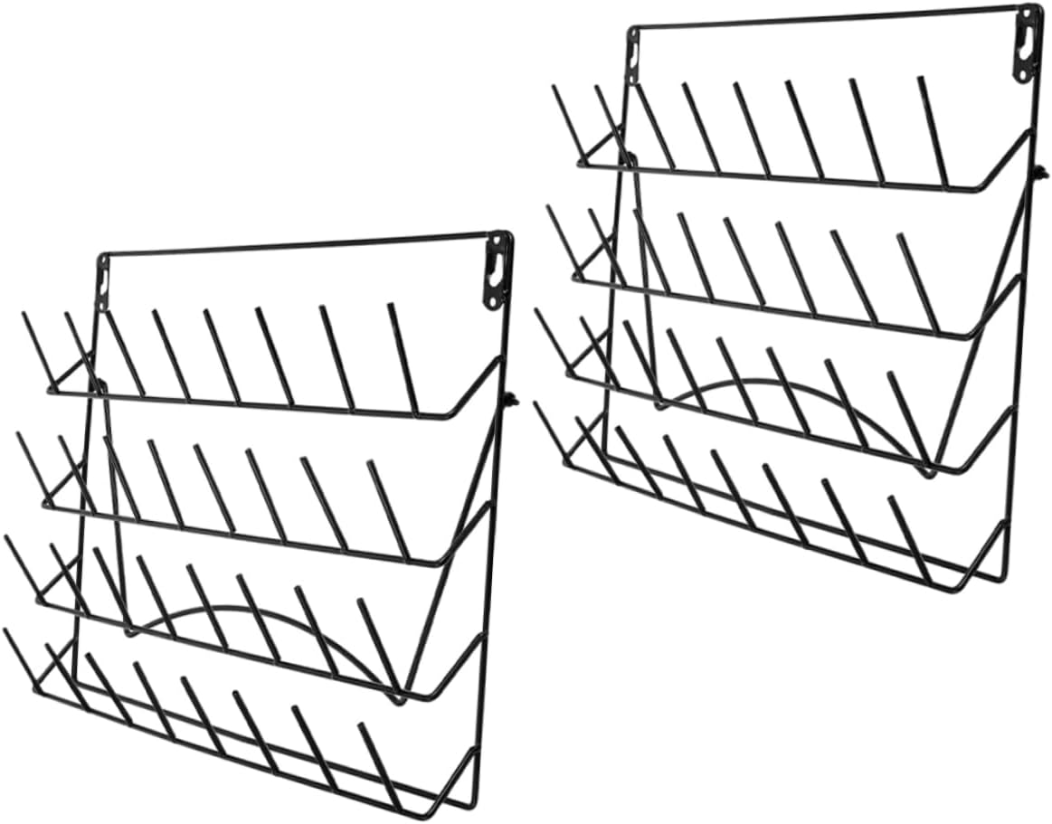 PRETYZOOM 2Pcs Wall Mounted Drying Rack Multifunctional Display Rack for Organizing Glasses Bottles Decor Storage
