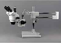 Vista 3 de AmScope SM-4TP Microscopio estéreo trinocular profesional con zoom estereoscópico SM-4TP con control simultáneo de enfoque, oculares WH10x, aumento