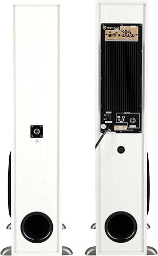 Miniatura 4 de Rockville TM80W Sistema de altavoces de torre de cine en casa con alimentación, blanco, 800W, subwoofers de 20 cm, Bluetooth, reproducción USB/SD