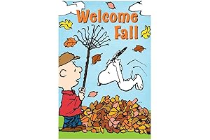 Flagology PEANUTS Fall Leaf Pile Plunge Garden Flag