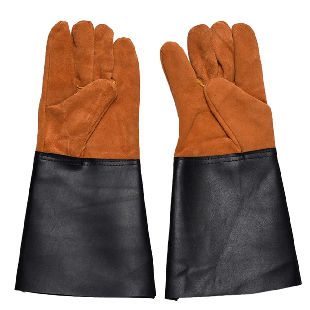Saldatore Guanti da lavoro Giardinaggio Costruzione Saldatura Protezione di sicurezza professionale Guanto in pelle Resistente all'usura Isolamento termico 1 paio