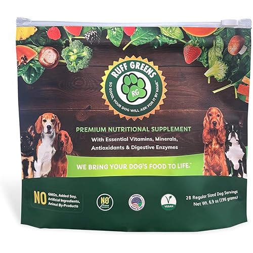 Ruff Greens - Vitamin & Mineral Supplement, Nutritional Support & Probiotics for Dogs, Dog Vitamin Powder, Nutritionally Pure Superfood, 6.9 Ounce
