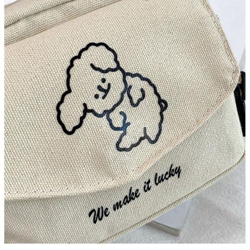 Shoulder Canvas Cute Large Capacity Bag Crossbody Handbag Women (Black)3