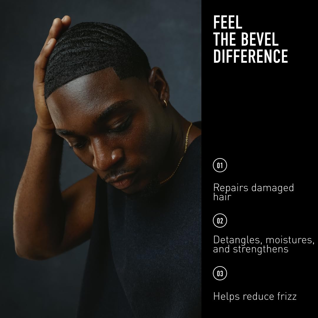 Bevel Leave In Conditioner for Men, Curly Hair Conditioner with Hemp Oil