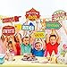 KATUMO Carnival Decorations, 11 Pcs Large Circus Carnival Signs Circus Theme Party Signs Carnival Party Supply Decor Paper Cutouts with Glue Point Dots and 2 Ropes