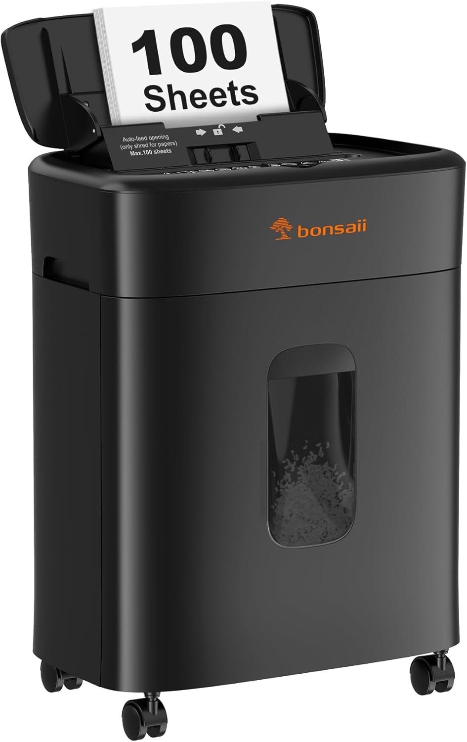 Bonsaii 100 Blatt automatischer Aktenvernichter, Mikroschnitt-Aktenvernichter, P4 mit Anti-Stau, bis zu 30 Minuten Dauerbetrieb, 16-Liter-Behälter, für Zuhause und Büro, C231-D