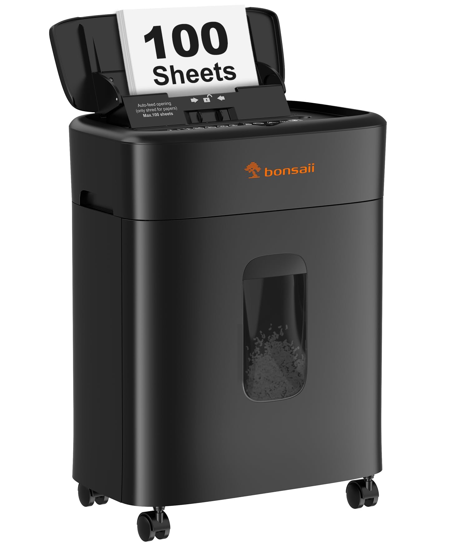 Bonsaii 100 Sheet Document Shredder, Security Level P-4, 30 Minutes Continuous Operation in Automatic Mode, 16L Bin Capacity, High Efficiency Shredder (C231-D)