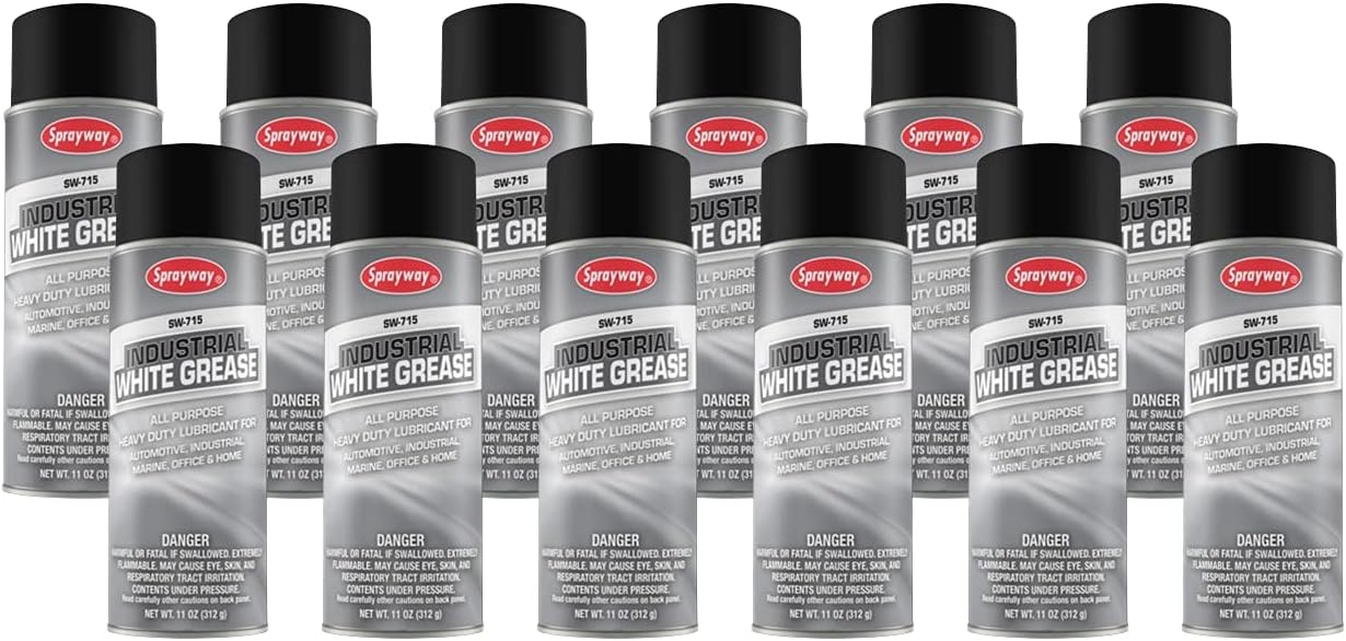 Sprayway SW715-12PK Industrial White Grease Lubricant, 11 oz, Pack of 12