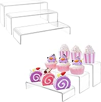 Vista 9 de Elevadores acrílicos para exhibición, 6 piezas de acrílico transparente para bufé, postres, cupcakes, marionetas, accesorios, perfumes