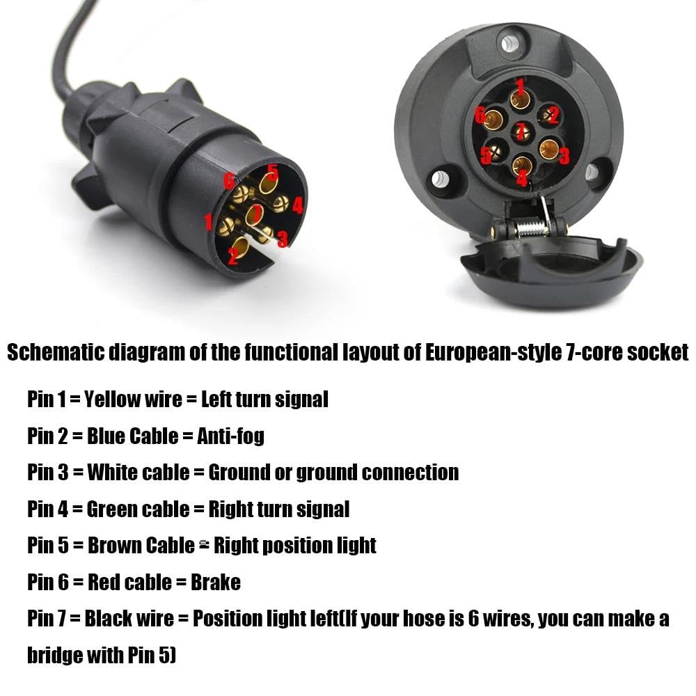 Générique Feux Stop 1 ensemble 12V remorquage arrière remorque feu 16 LED 10m câble 7 broches frein arrêt plaque d'immatriculation lampe lumières Feux Circulation