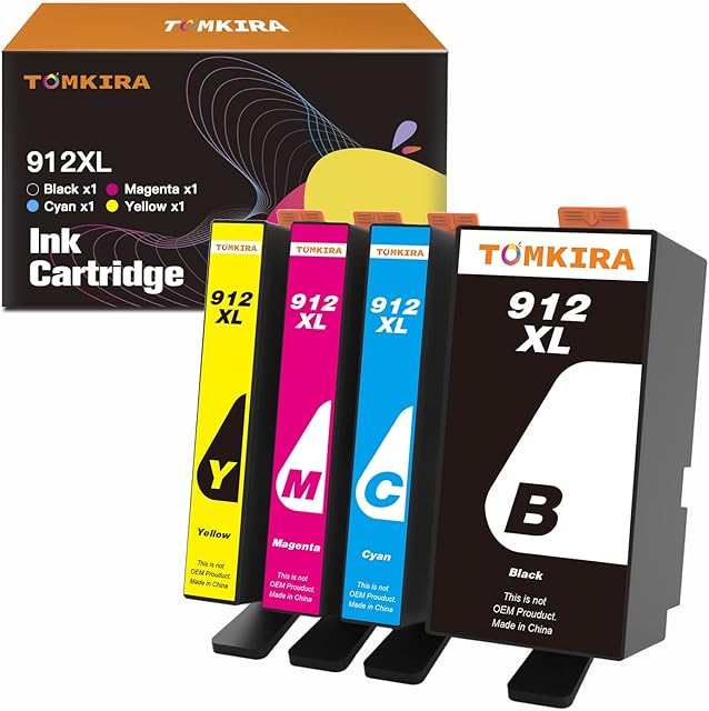 912 XL 912XL Ink Cartridges Multipack Replacement for HP 912XL Ink Cartridges Compatible for HP OfficeJet Pro 8024 8022 8025 8020 8023 OfficeJet 8010 8012 8015 8014 8017, 4 Pack