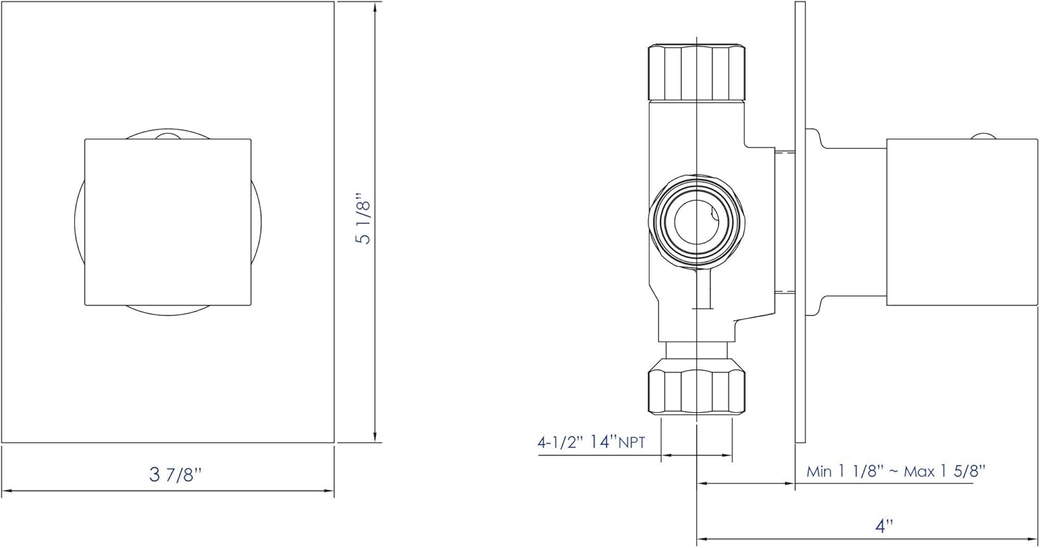 Top Rated ALFI brand AB9209-PC Polished Chrome Modern Square 3 Way Shower Diverter