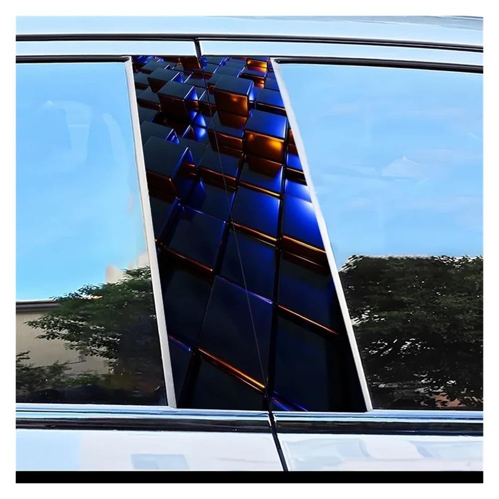 Auto Accessory 2pcs Car Center Column Decal Three-Dimensional Cubes Scratch Protection