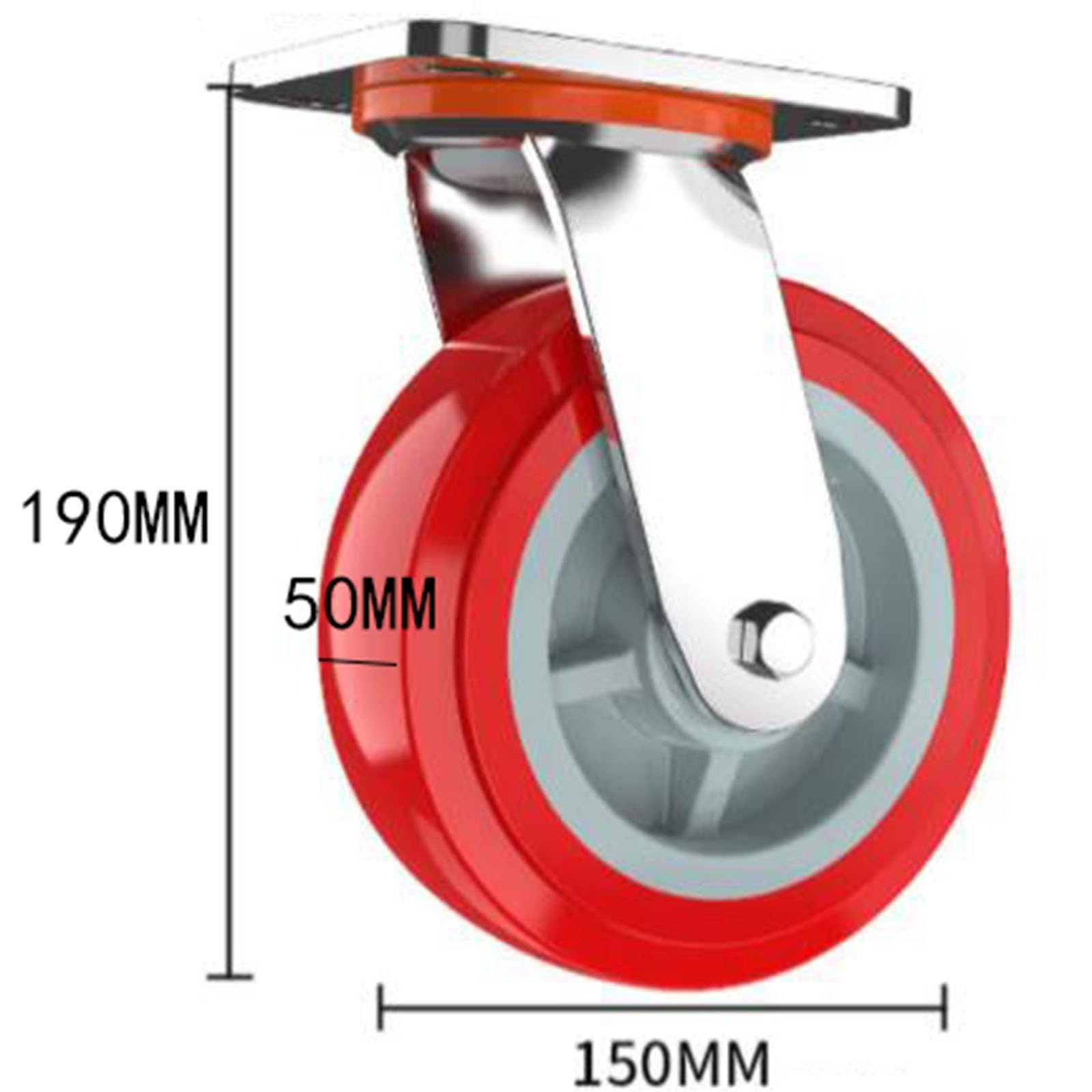 schwer Du Polyurethan - 4 Set schwenkbar feststellbar Rollen für Möbel & Werkbank - 4"/5"/6"/8" Größen - industriell Mobilität Lösungen