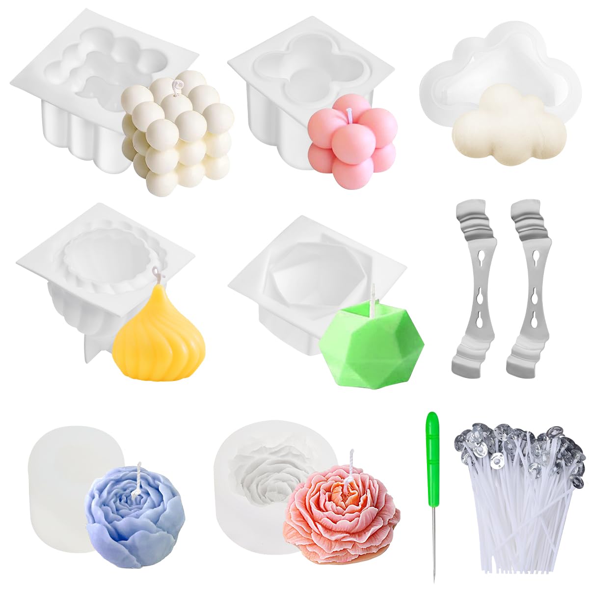 Moldes De Silicona Para Velas Con Forma De Casa - 3 Tamaños, Con Ventanas Y Corazón, Para Velas Artesanales