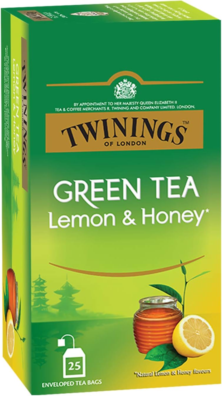 Green Tea, Lemon and Honey, 25 Tea Bags, Green Tea, Sweet Honey and Spicy Lemon, 1 Piece, 50g