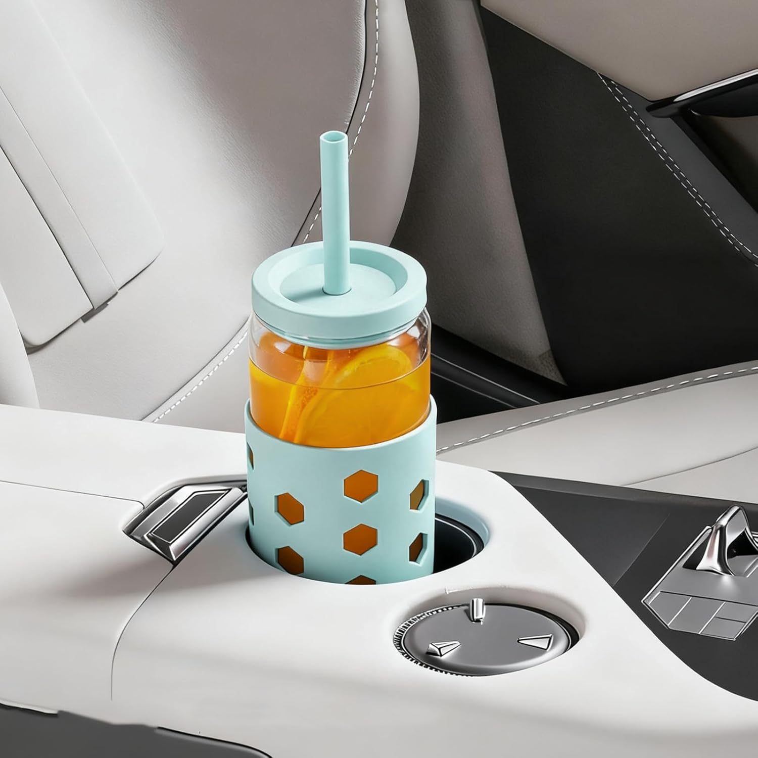 Glass Cups with Lids and Straws 4 Pcs, 16oz Glass Tumbler with Silicone Straw and Sleeve for Coffee Bar Accessory, Drinking Glasses Set Reusable Iced Coffee Cup - Smoothie Cup for Gifts - Image 4